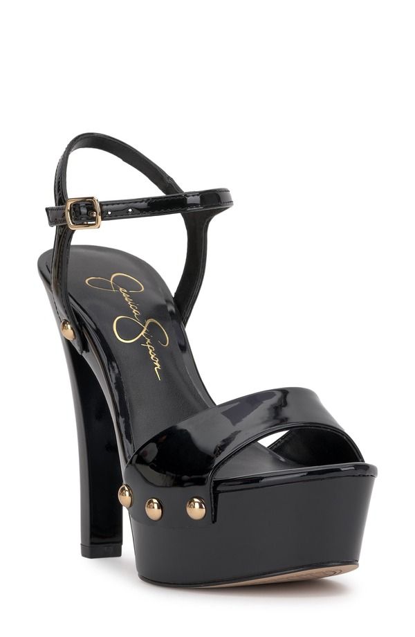 ジェシカシンプソン レディース シューズ ヒール プラットフォーム サンダル アンクル Jessica Simpson Calentankle Straplatform Sandal Black ブラ