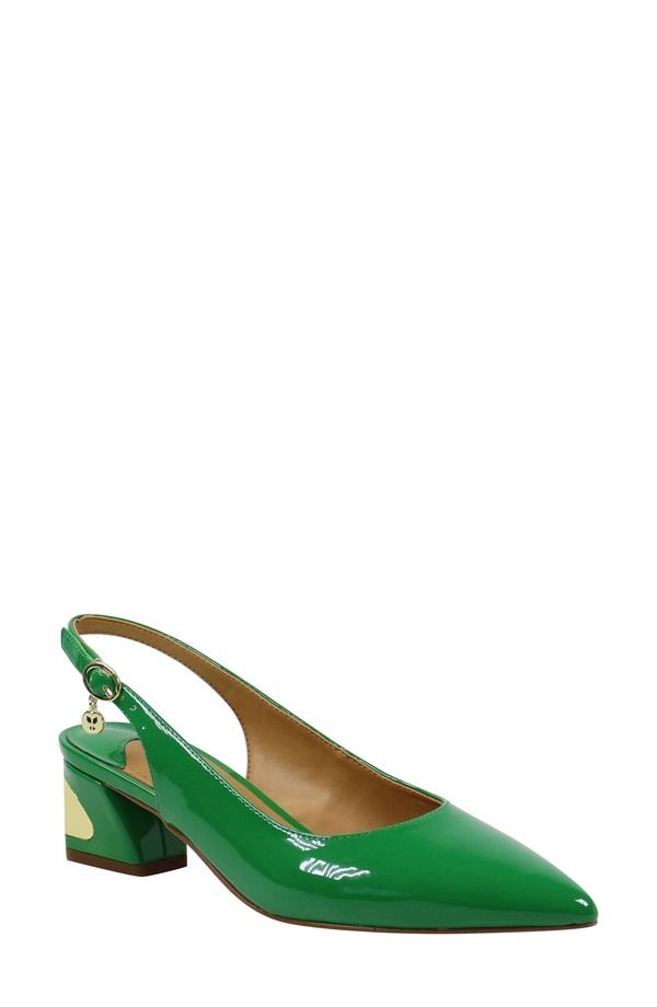 ジェイレニー レディース シューズ ヒール J Rene JRene Shayanne Slingback Pointed Toe Pump Green グリーン