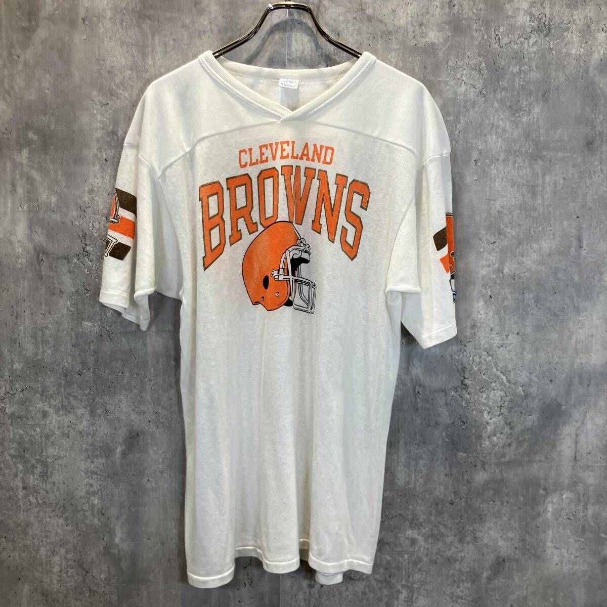 80s Champion CLEVELAND BROWNS short sleeve Tee white sizeL 半袖T