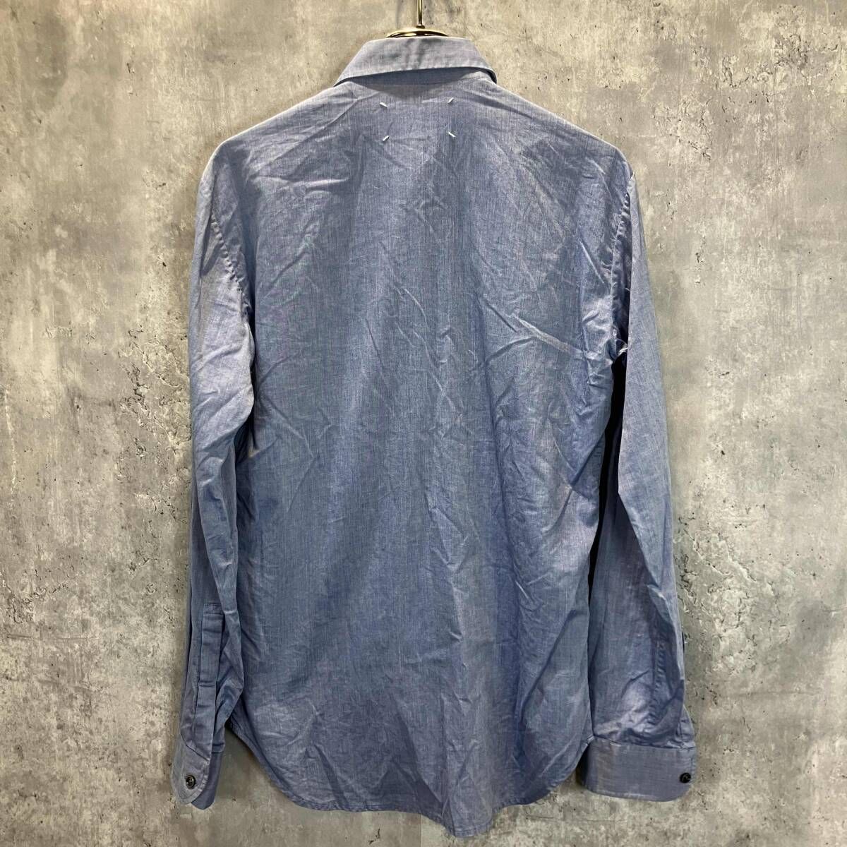 Maison Mrtin Margiela long sleeve fly front shirt blue 比翼シャツ