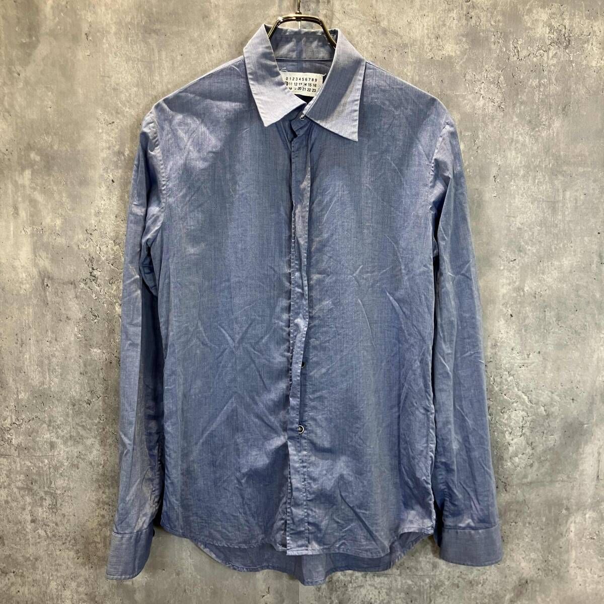 Maison Mrtin Margiela long sleeve fly front shirt blue 比翼シャツ