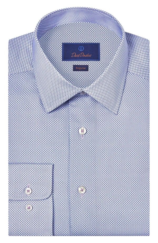 デイビッドドナヒュー メンズ トップス シャツ レギュラーフィット コットン Davidonahue Regular Fit Cotton Dresshirt Lilac ライラック