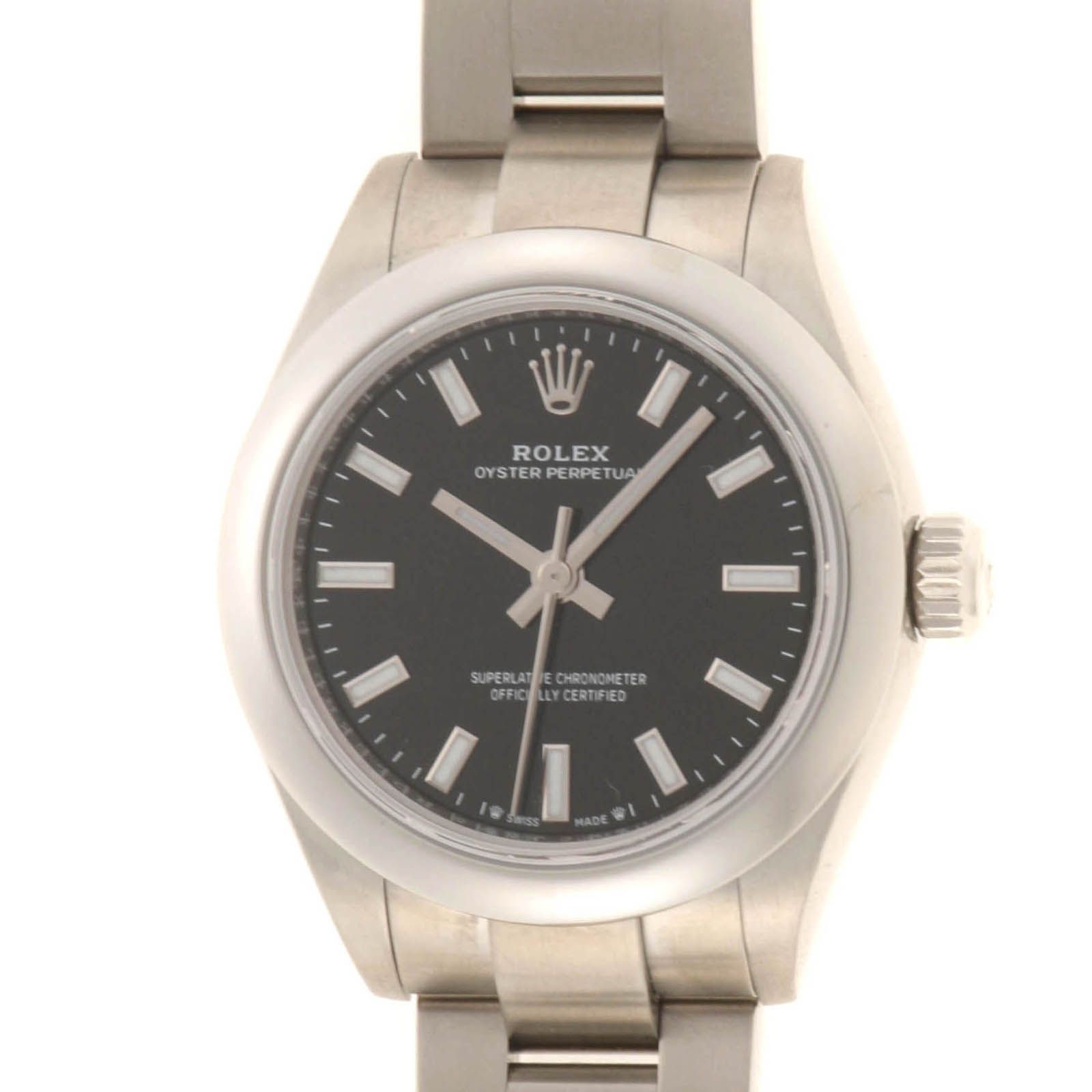 ROLEX ロレックス オイスター パーペチュアル 276200 SS ブラック 自動巻き レディース 2148103963476【中古】【430】