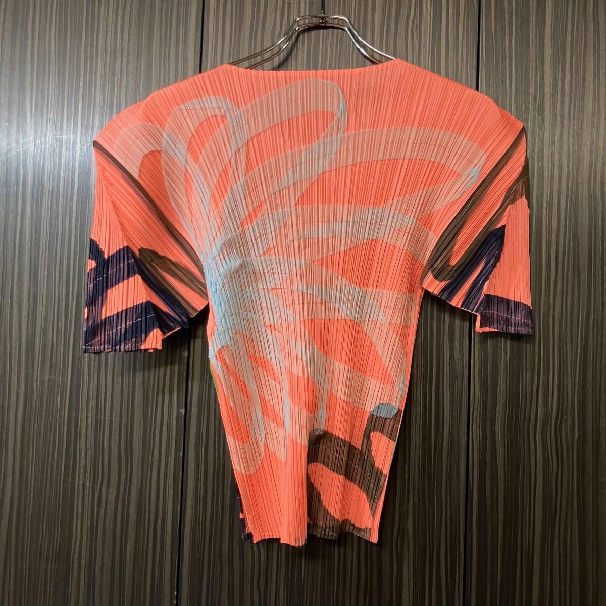 21ss PLEATS PLEASE 半袖Tシャツ カットソー ハワイアン柄プリーツTOP