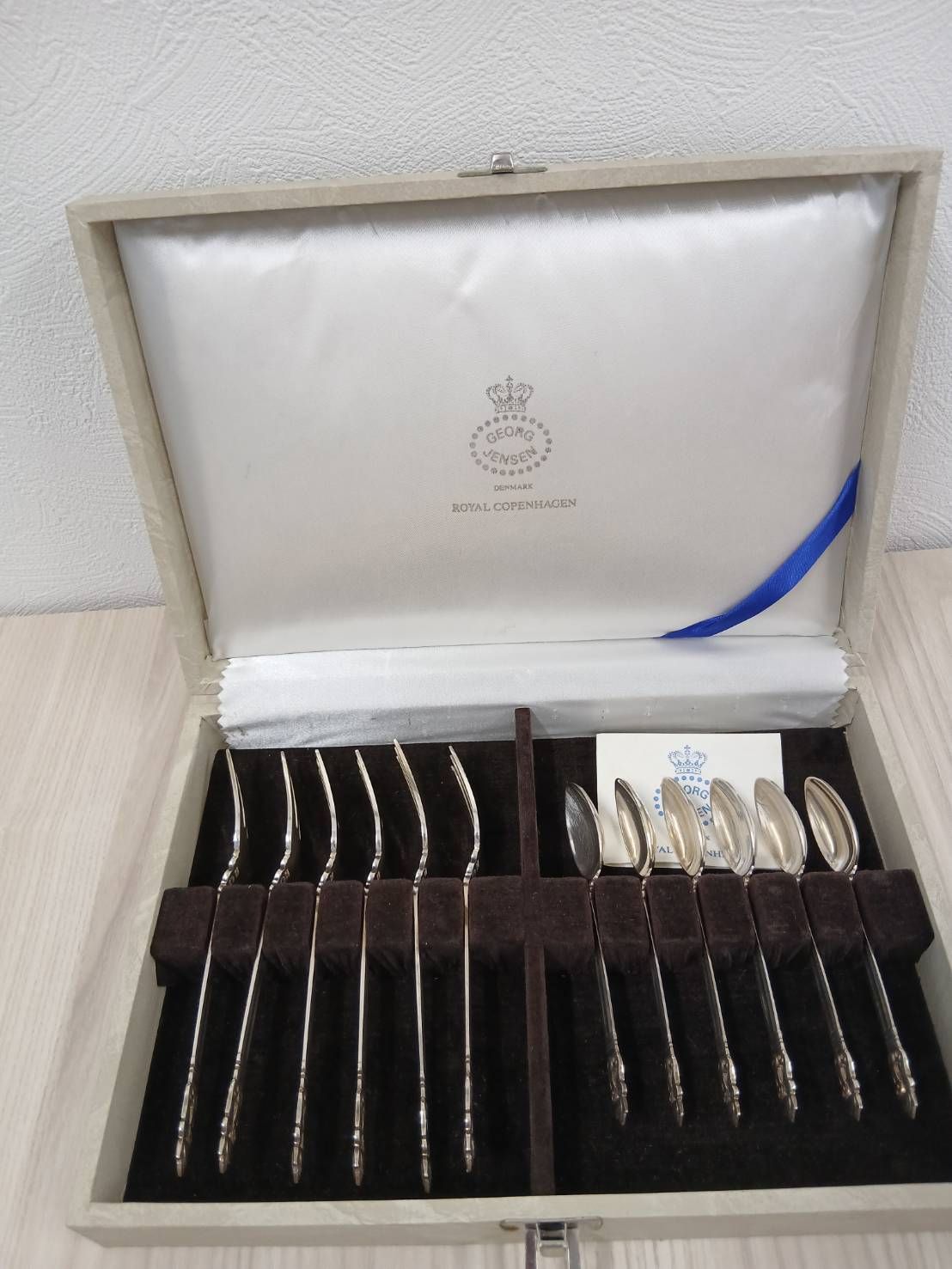 □【極美品】ジョージジェンセン エコーン 純銀カトラリー12本セット