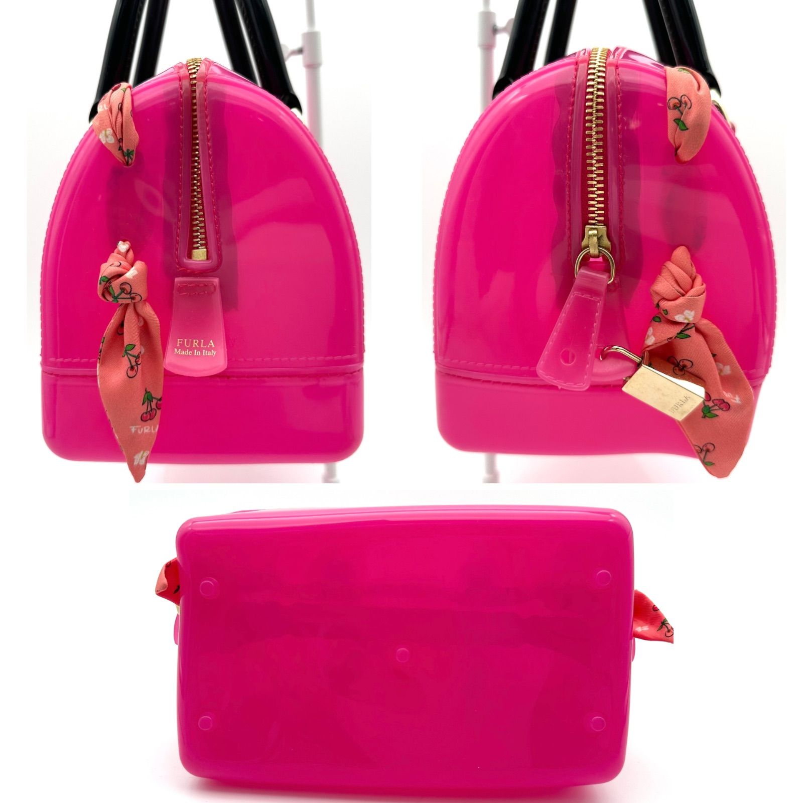 B5709】 FURLA フルラ ハンドバッグ キャンディバッグ ピンク PVC