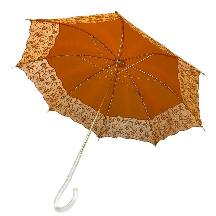 近沢レース店 長日傘 オレンジ レース 50cm - メルカリ