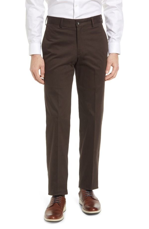 ベール メンズ ボトムス カジュアルパンツ Tシャツ Berle Charleston Khakis Flat Front Stretch Sateen Pants Brown ブラウン