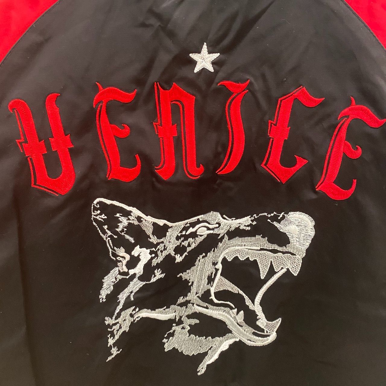 豊】希少 DIESEL リバーシブル スカジャン ナイロン S 赤 黒 レッド