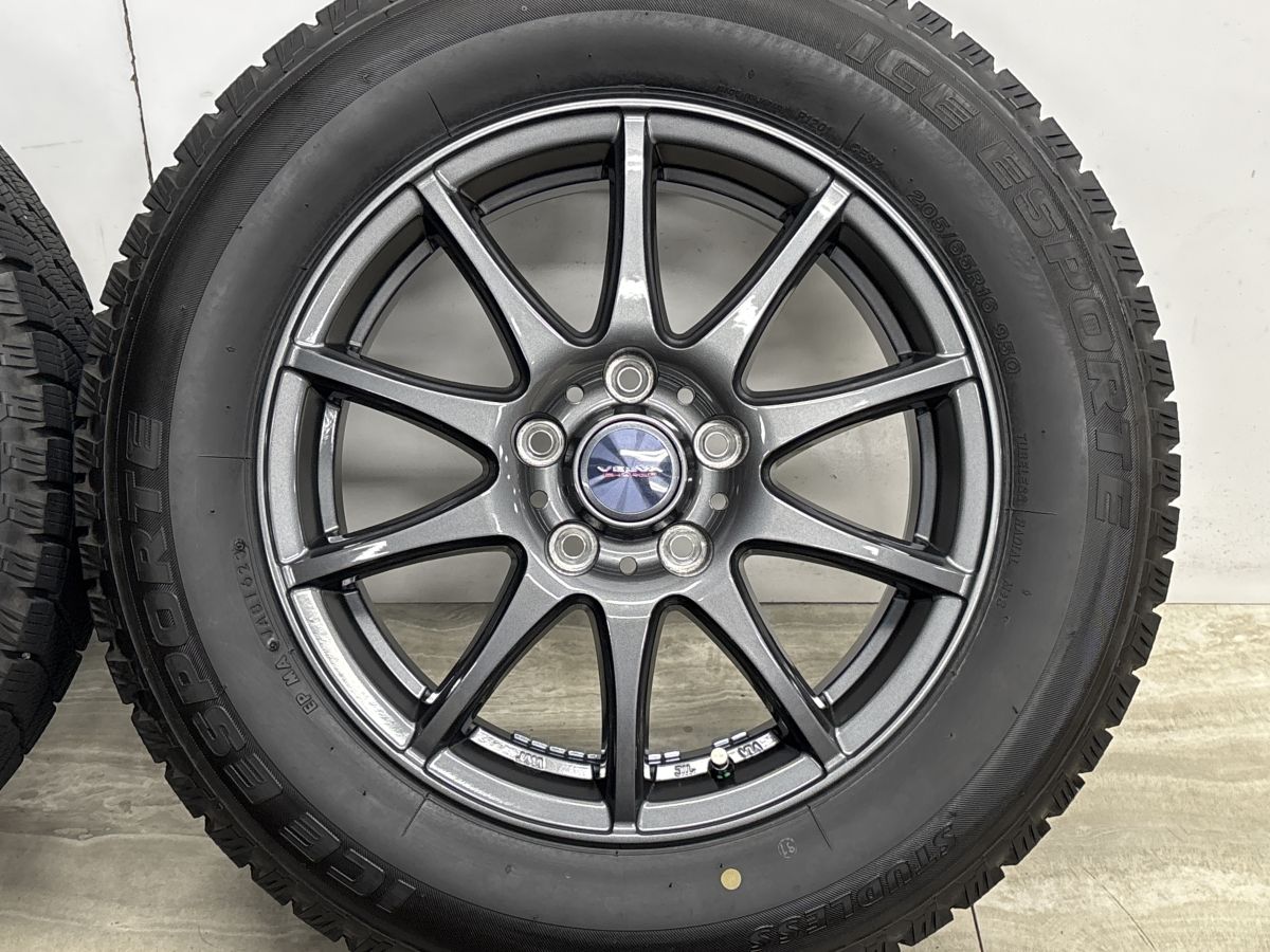 美品 バリ溝】VELVA 16in 6.5J +47 PCD114.3 アイスエスポルテ 205 
