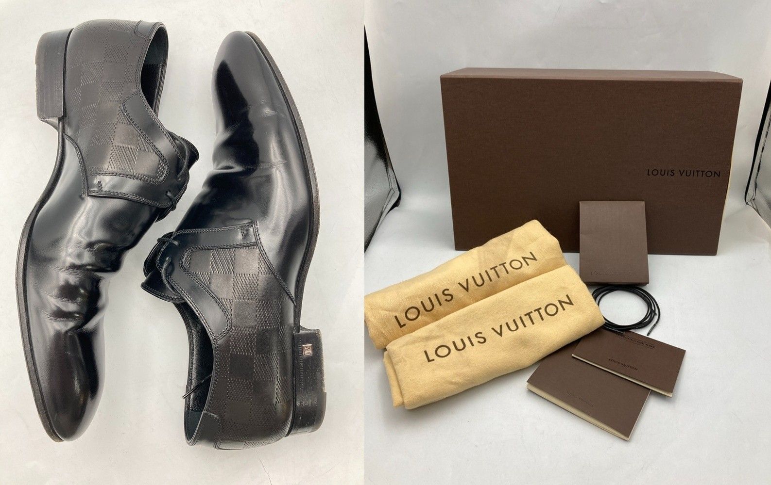 LOUIS VUITTON ルイヴィトン ダミエ ドレスシューズ サイズ7M メンズ