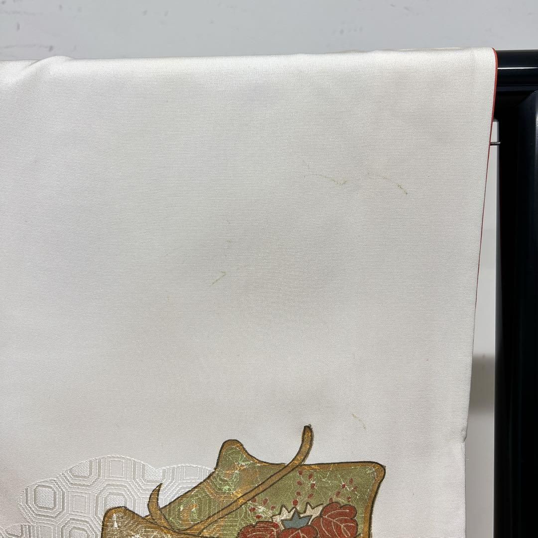 付け下げ 金駒刺繍 金彩 御所車 身丈164 裄63.5 正絹 着物 062tz