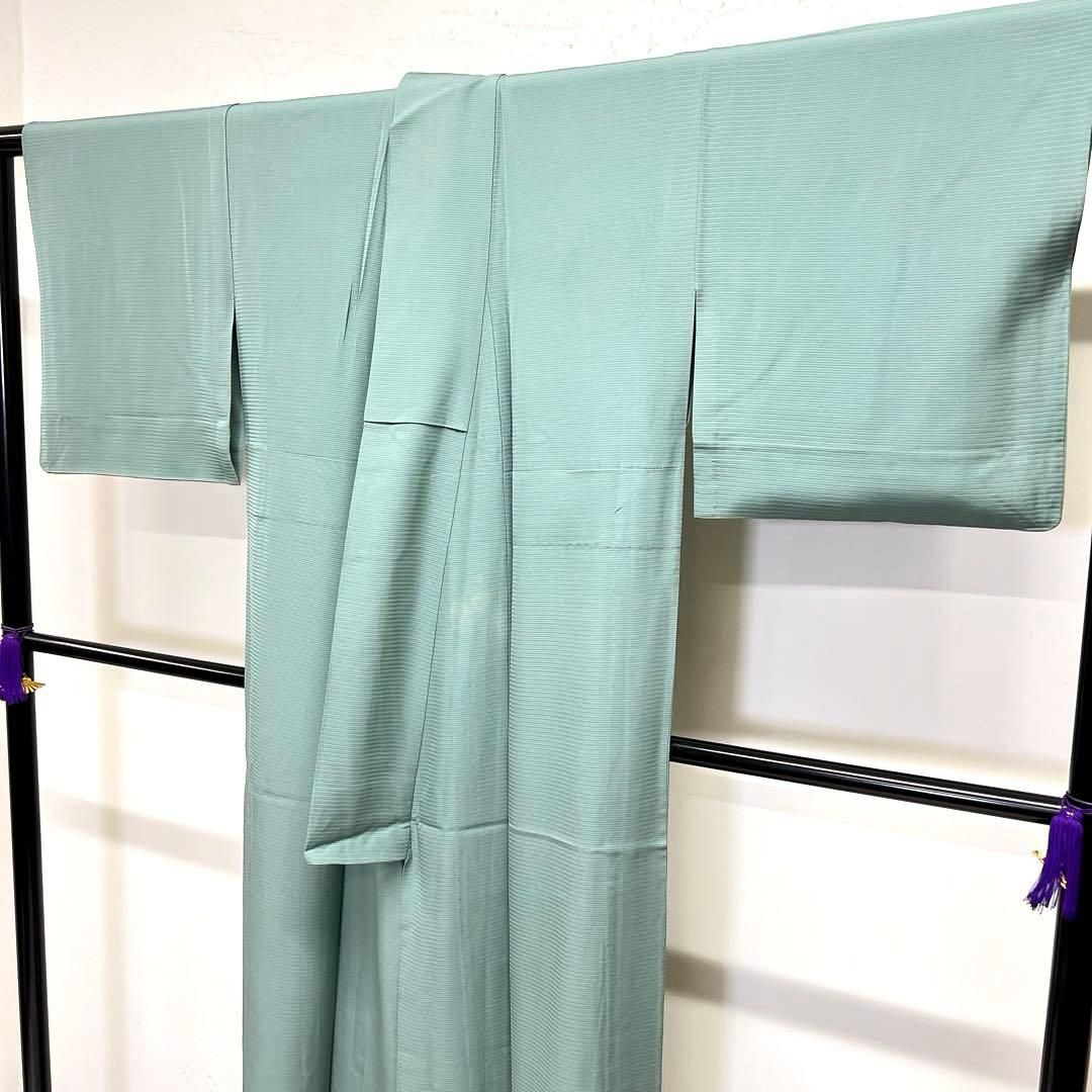 夏用　絽　色無地　身丈155　裄63.5　紋なし　無地　正絹　着物　063tz