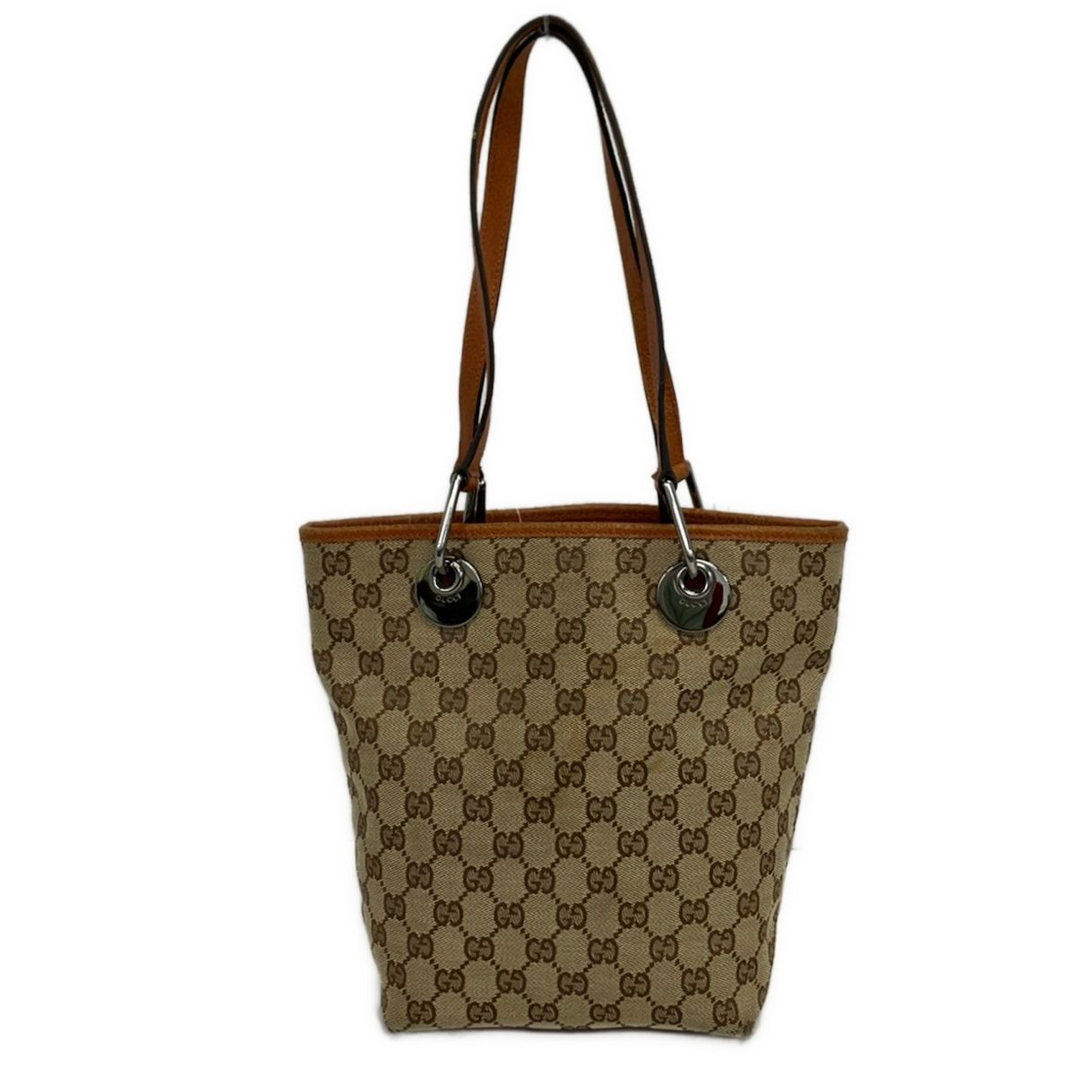 GUCCI(グッチ) トートバッグ エクリプス 120840 ベージュ×ダークブラウン×ブラウン レザー