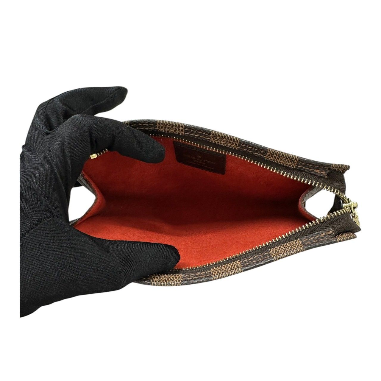 美品 LOUIS VUITTON ルイヴィトン ダミエ ブラウン ゴールド金具 PVC