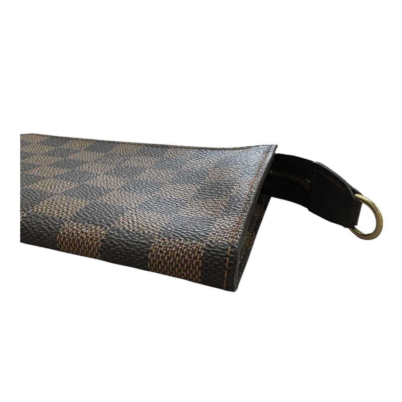 美品 LOUIS VUITTON ルイヴィトン ダミエ ブラウン ゴールド金具 PVC