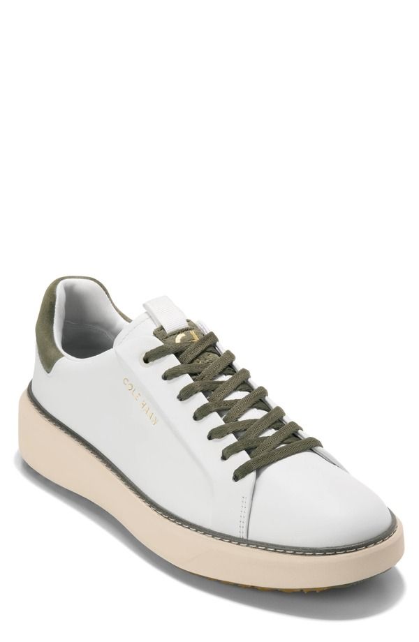 コールハーン メンズ シューズ スニーカー Cole Haan GrandPro Topspin Waterproof Golf Shoe White Dusty Olive Suede ホワイト
