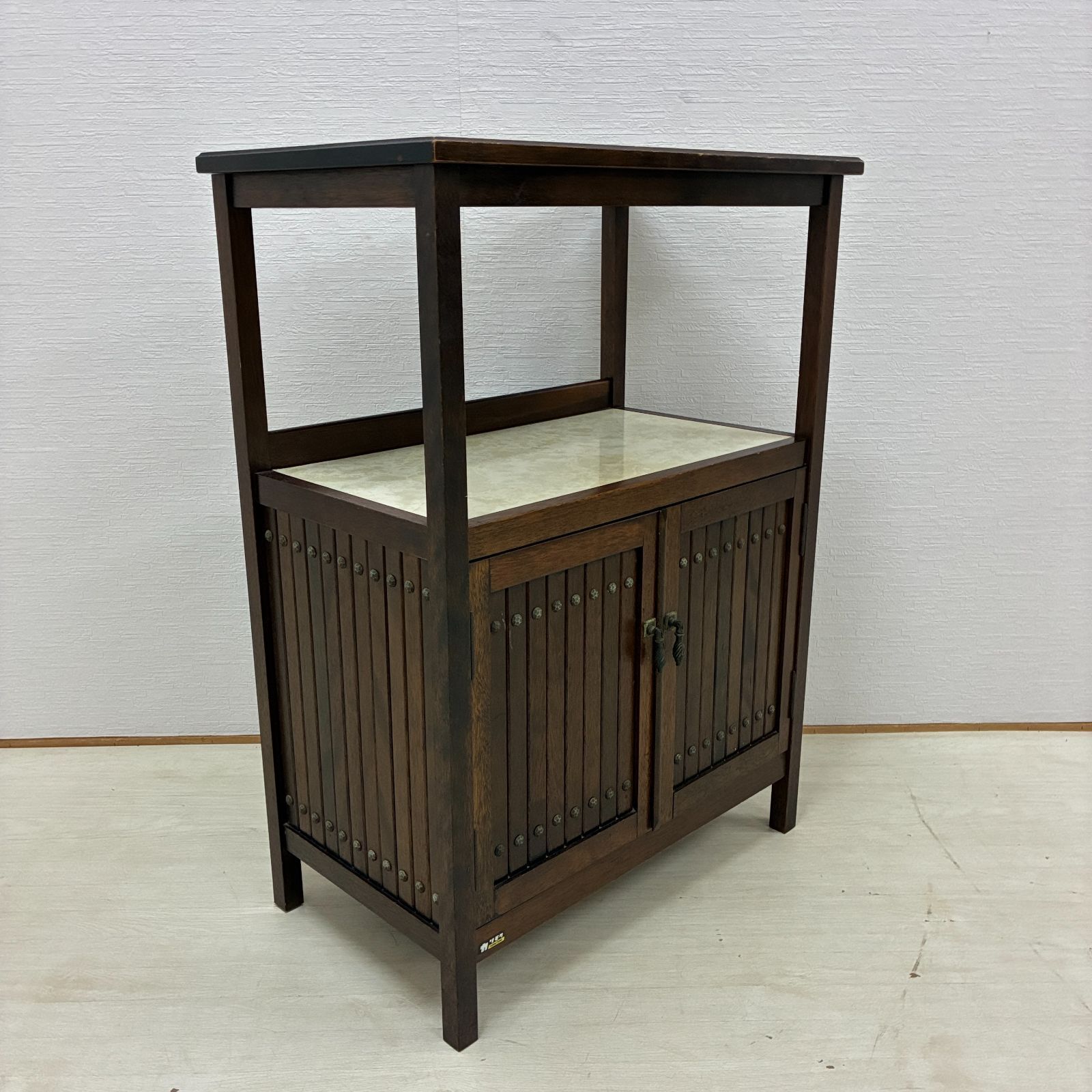 カリモクkarimoku 電話台 花台 4段チェスト キャビネット 昭和レトロ オールドカリモク】キャビネット サイドボード 電話台 花台 収納 昭和