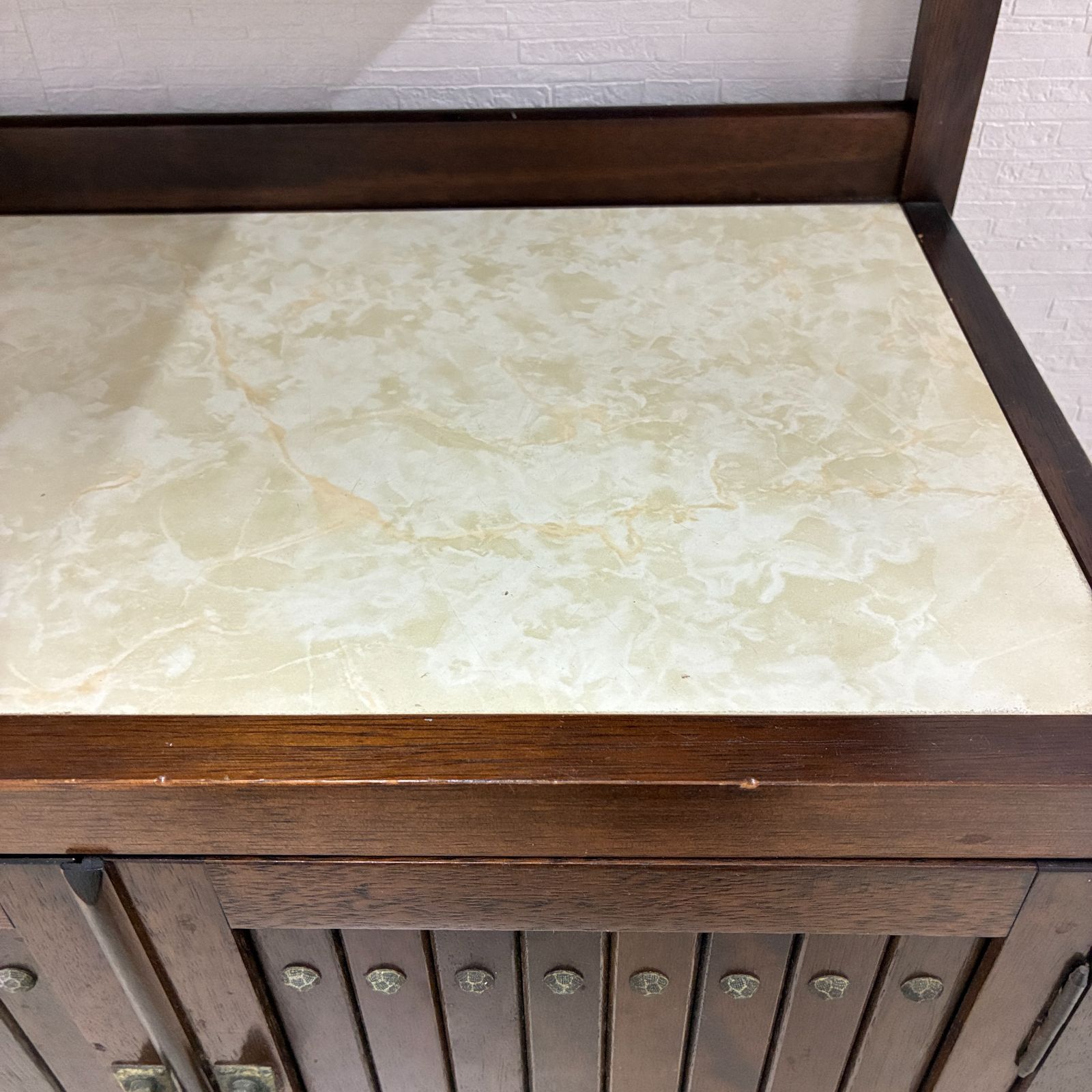 オールドカリモク】キャビネット サイドボード 電話台 花台 収納 昭和