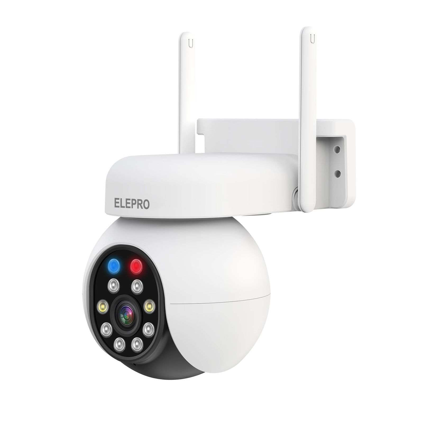 【500万画素・全天候・PTZ360全方位監視】ELEPRO 防犯カメラ 屋外 監視カメラ (1080Pや300万よりキレイ フルカラーナイトビジョン 自動追尾 スマホで見れる 動体検知 プッシュ通知 音声やライト警告 IP66防水 5dBi 9ac8d366