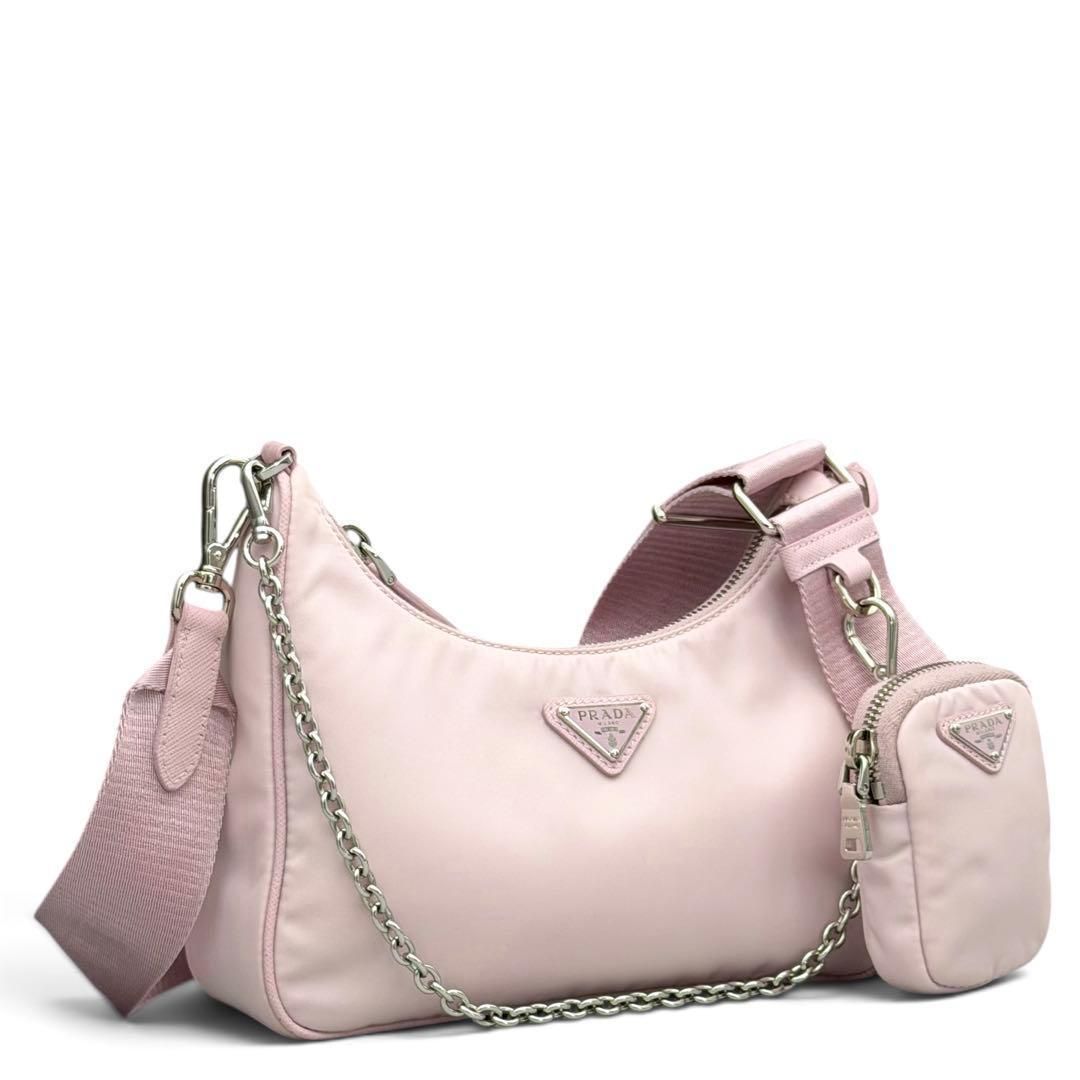 PRADA ショルダーバッグ テスートナイロン 1BH204 ピンク リ