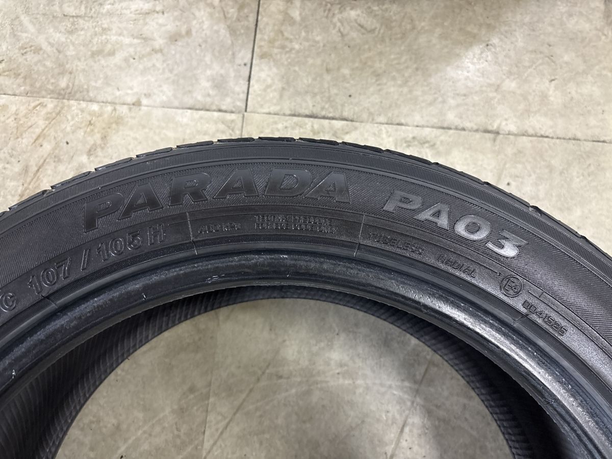 バン用 ブラックレタータイヤ】ヨコハマ パラダ PA03 225/50R18C 4本