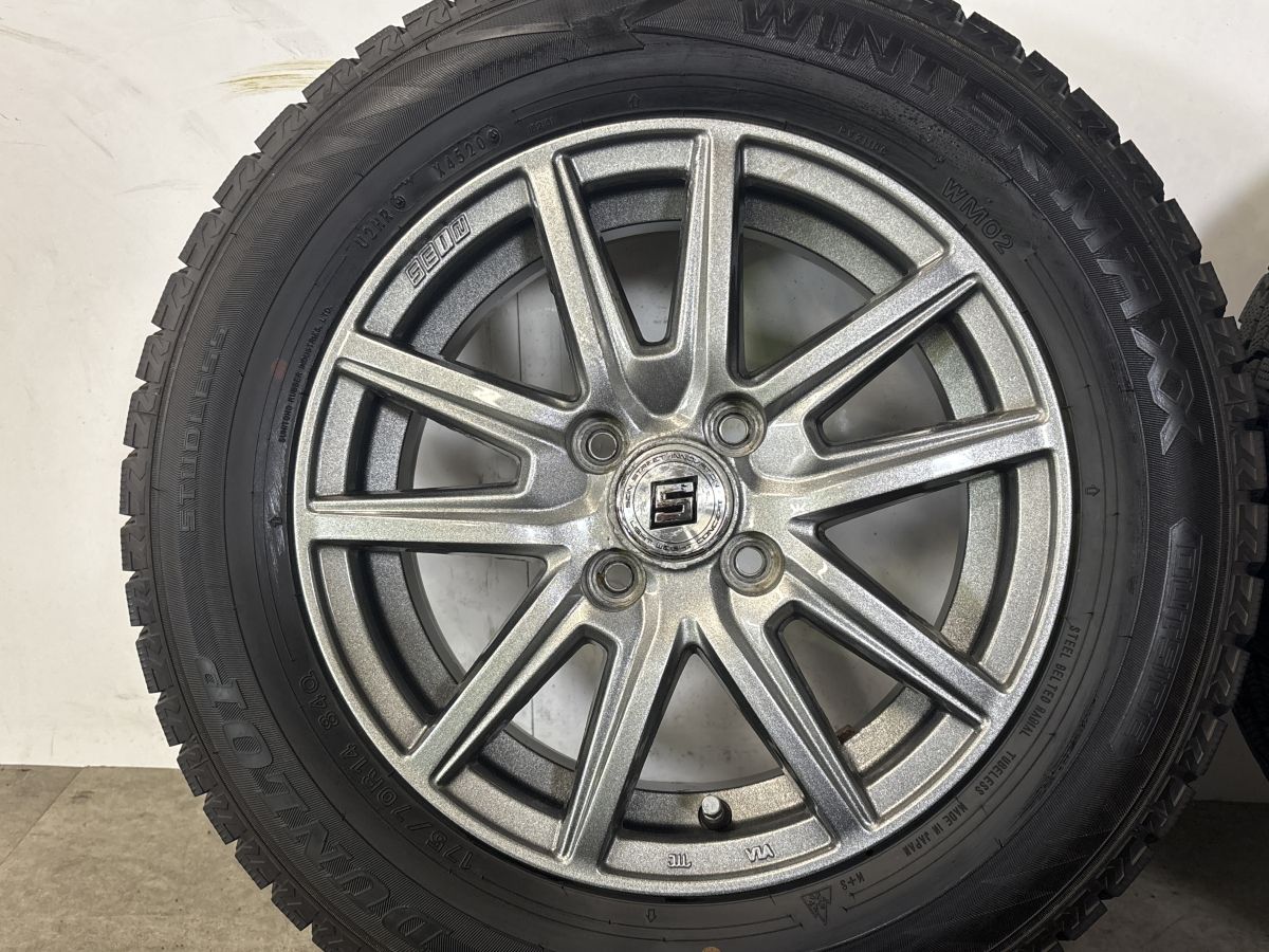 バリ溝】ザイン 14in 5.5J +43 PCD100 ダンロップ ウィンターマックス