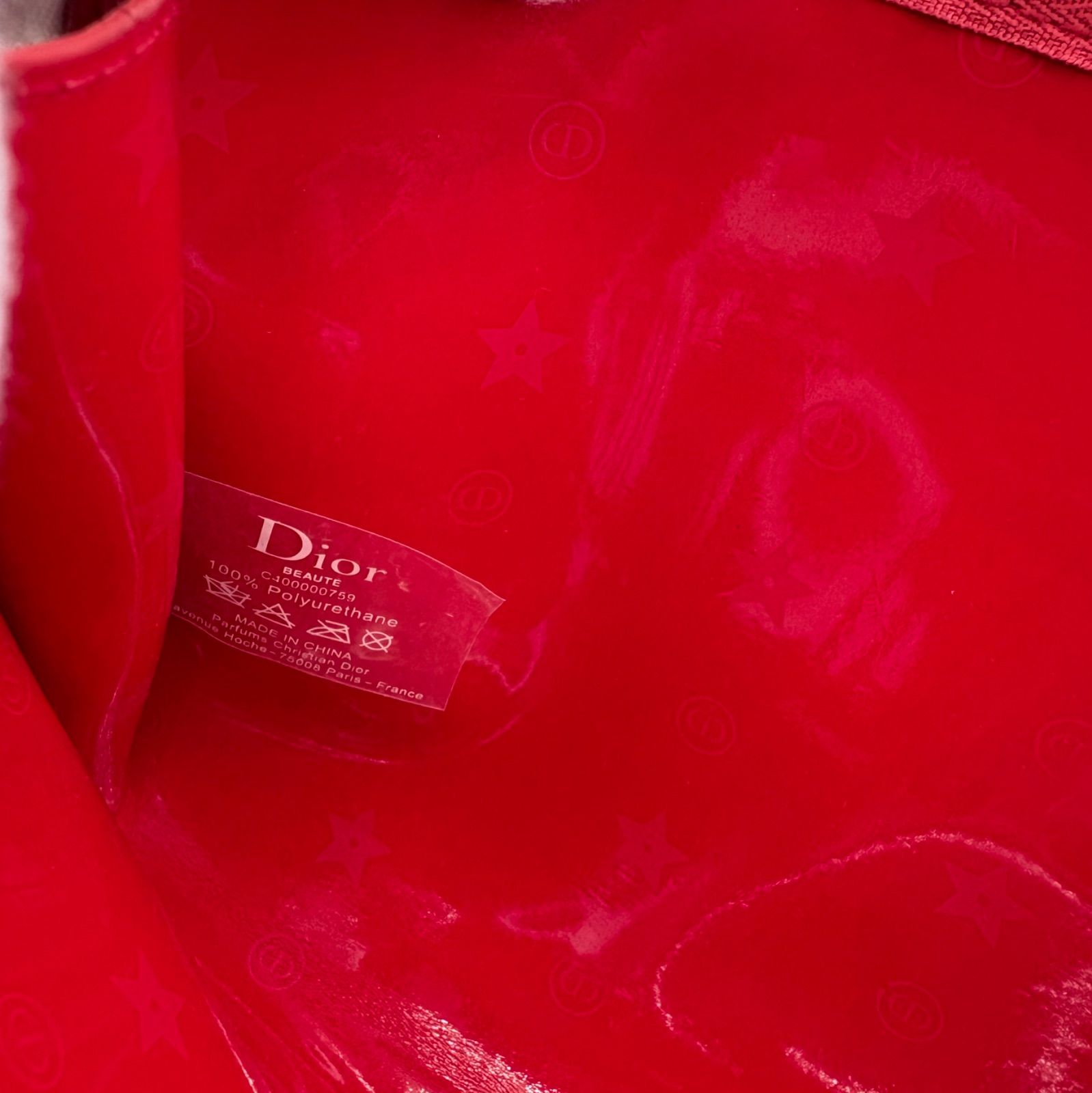 Dior ディオール ノベルティ ポーチ 小物入れ 赤 レッド ロゴ型押し 