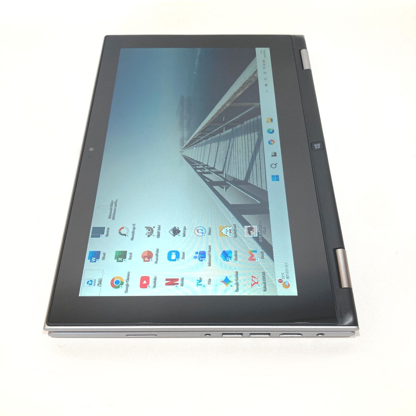 美品✨オフィス・タッチパネルシルバーすぐ使えるノートパソコンD724-2