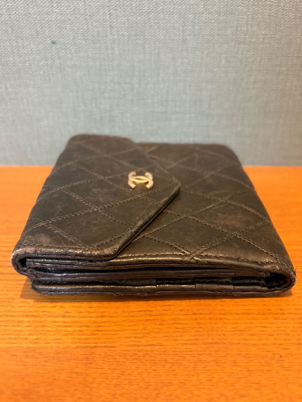 CHANEL シャネル ビコローレ ラムスキン 二つ折りコンパクト財布