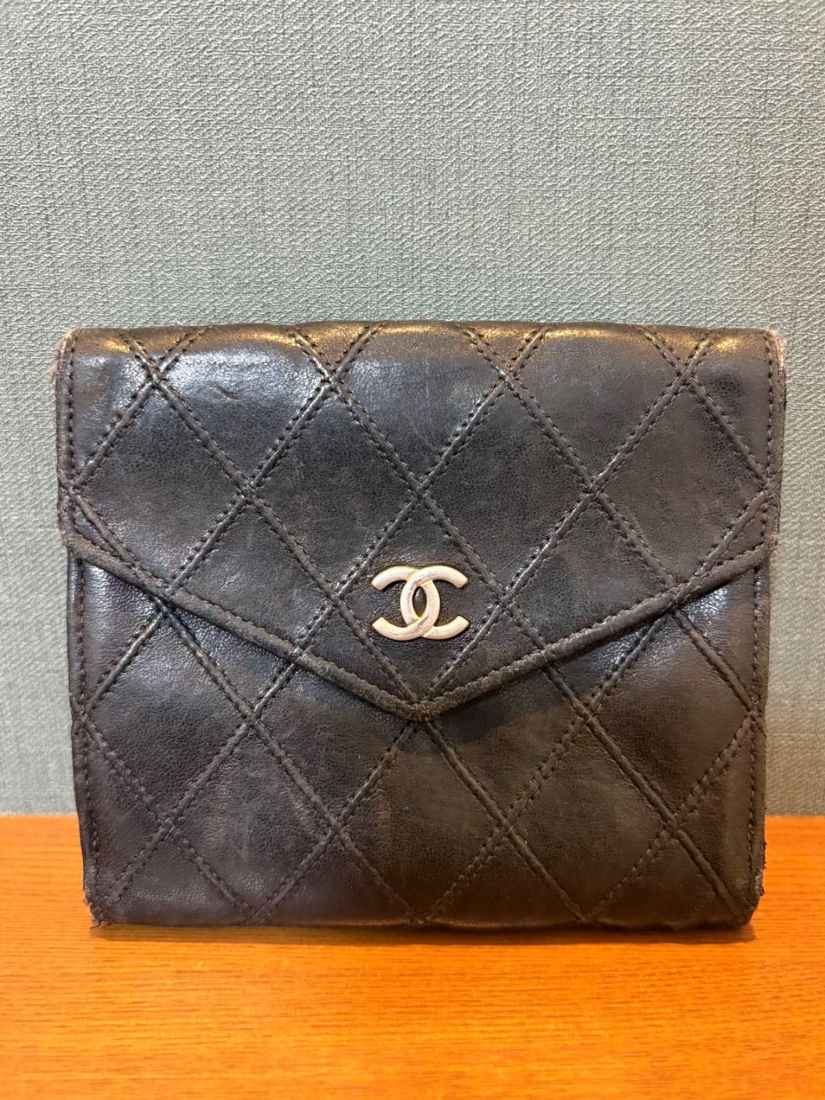 CHANEL シャネル ビコローレ ラムスキン 二つ折りコンパクト財布