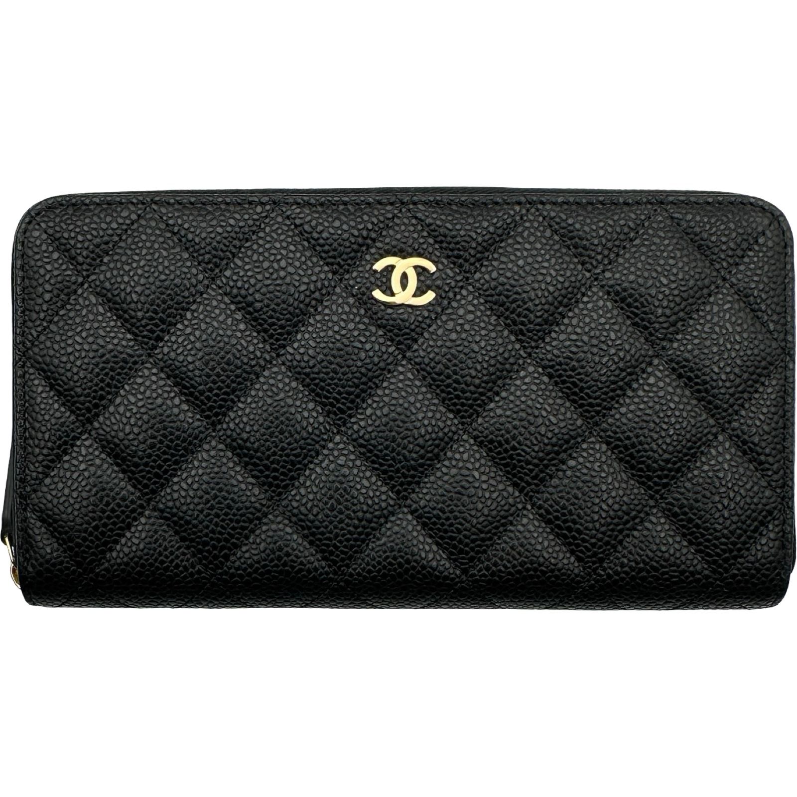 シャネル CHANEL クラシック ロングジップウォレット AP0242 31番台 ブラック ゴールド金具 キャビアスキン レディース 長財布