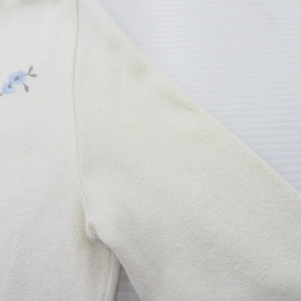 ブルーガール BLUGIRL カーディガン ミドル丈 白 ホワイト 刺繍 V