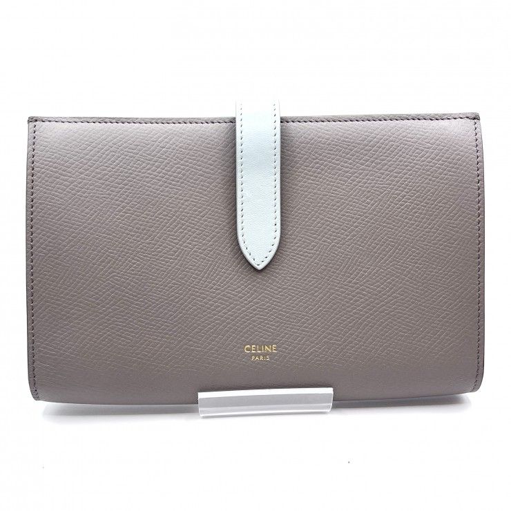 CELINE（セリーヌ）ラージ ストラップウォレット 長財布 グレインド