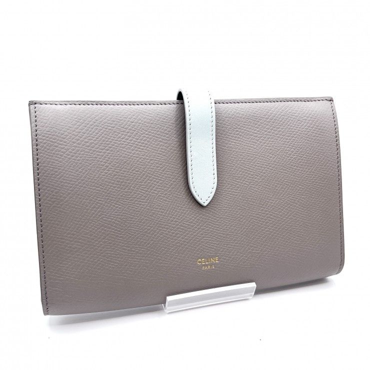 CELINE（セリーヌ）ラージ ストラップウォレット 長財布 グレインド