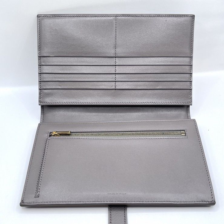 CELINE（セリーヌ）ラージ ストラップウォレット 長財布 グレインド