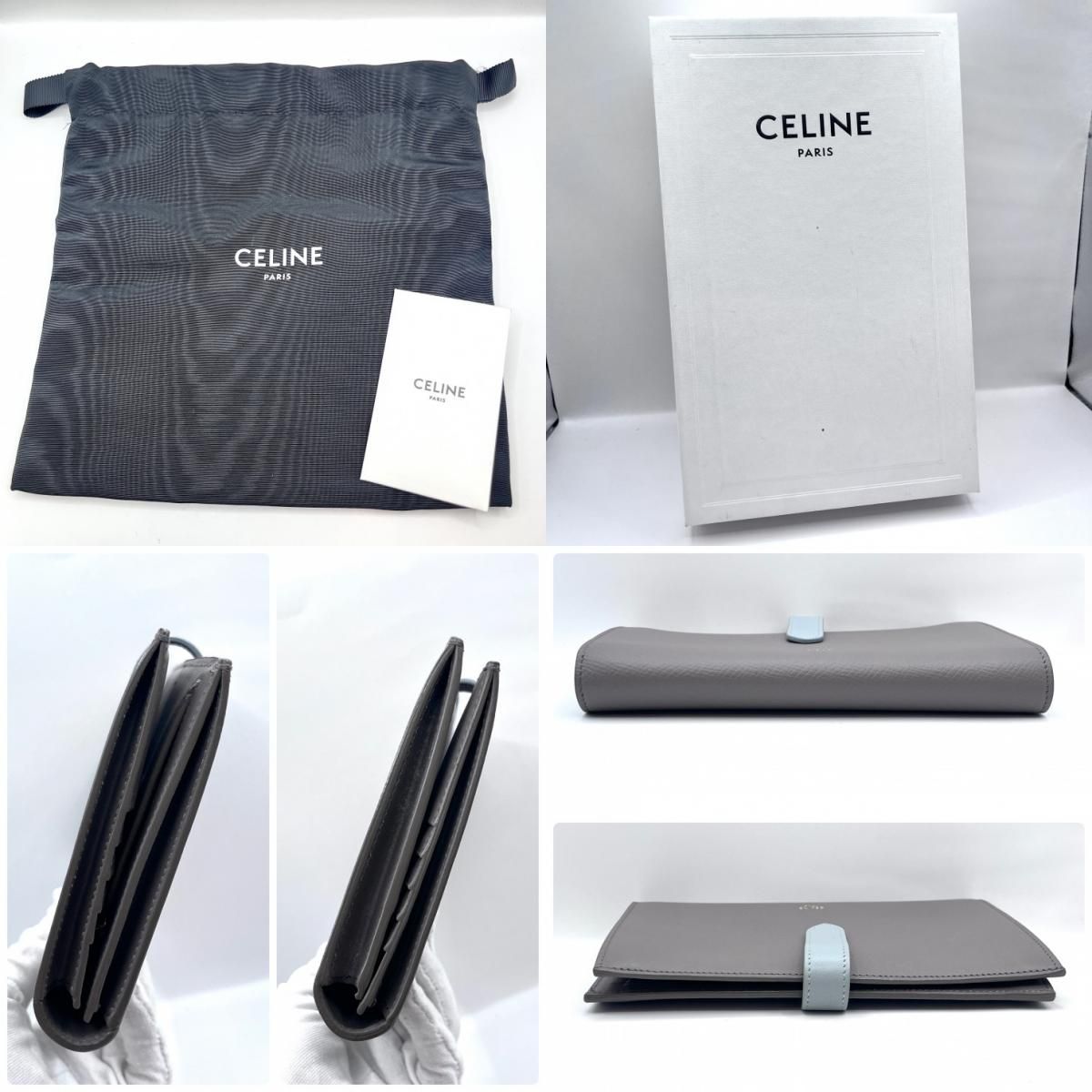 CELINE（セリーヌ）ラージ ストラップウォレット 長財布 グレインド