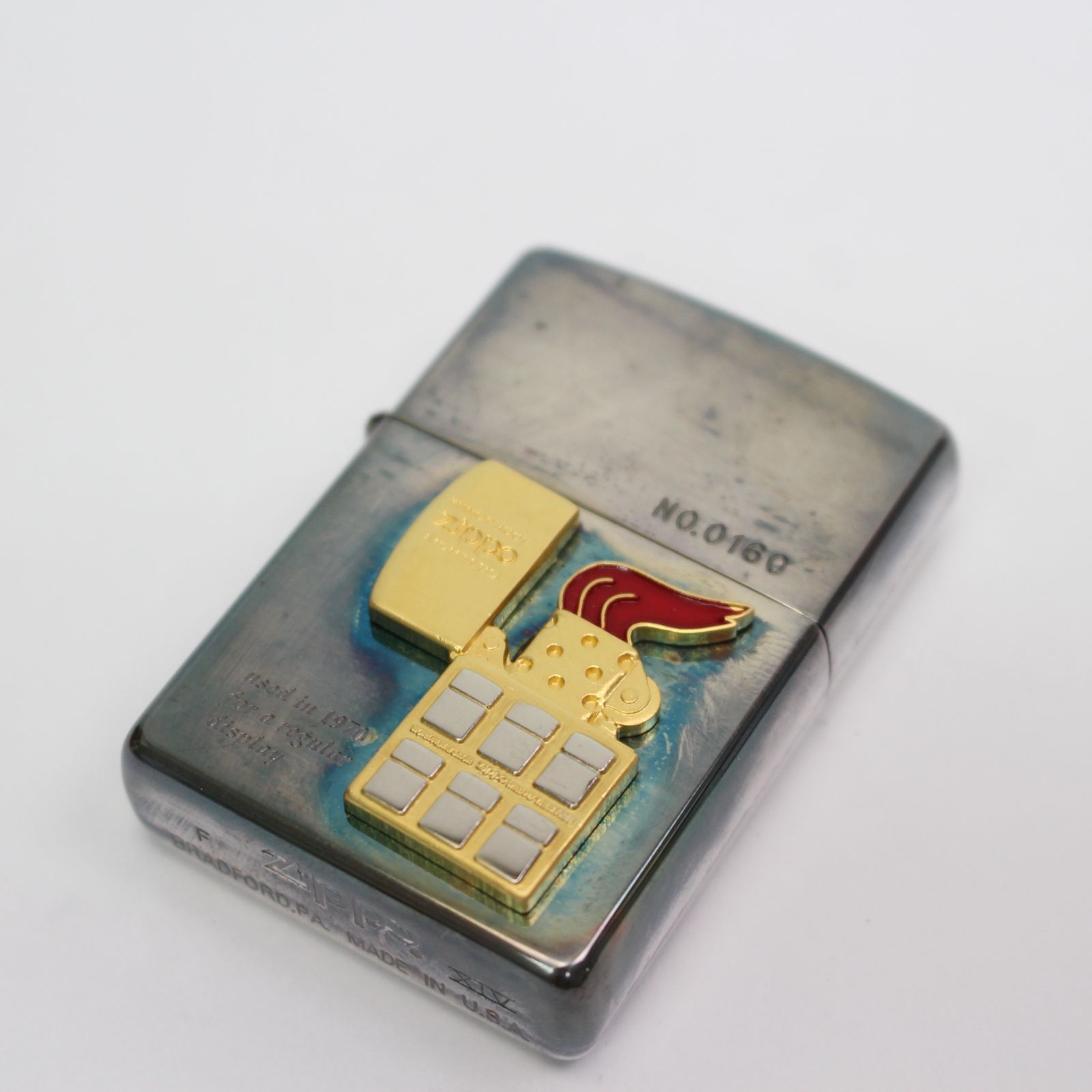 824)Zippo 1998 限定版 フロントディスプレイ字型 バッジライター 