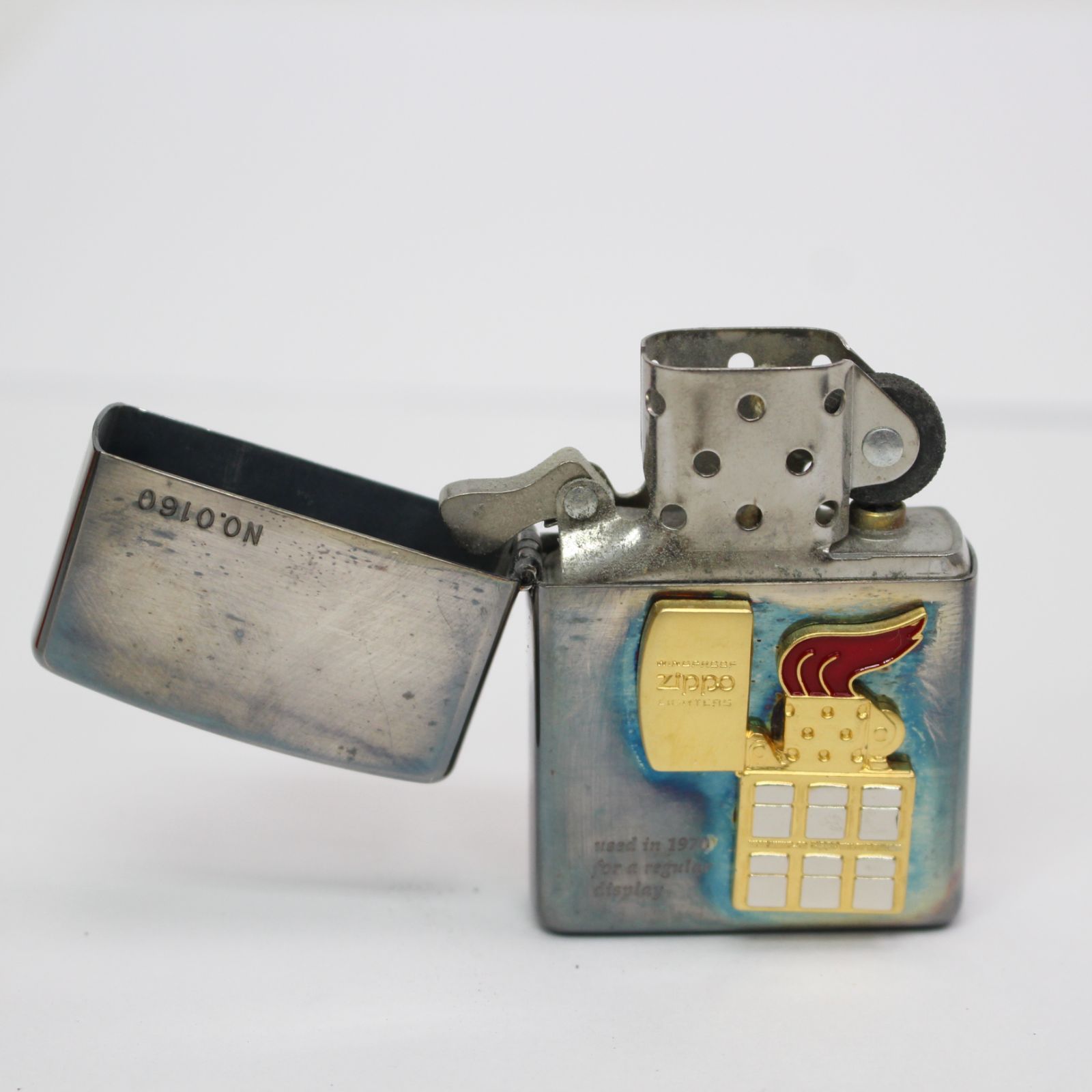 824)Zippo 1998 限定版 フロントディスプレイ字型 バッジライター 