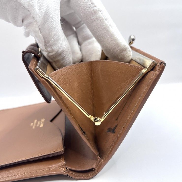 【未使用】CELINE セリーヌ マカダム柄 トリオンフ 二つ折り財布 がま口 CELINE（セリーヌ） マカダム柄 トリオンフ ヴィンテージ 二つ折り財布