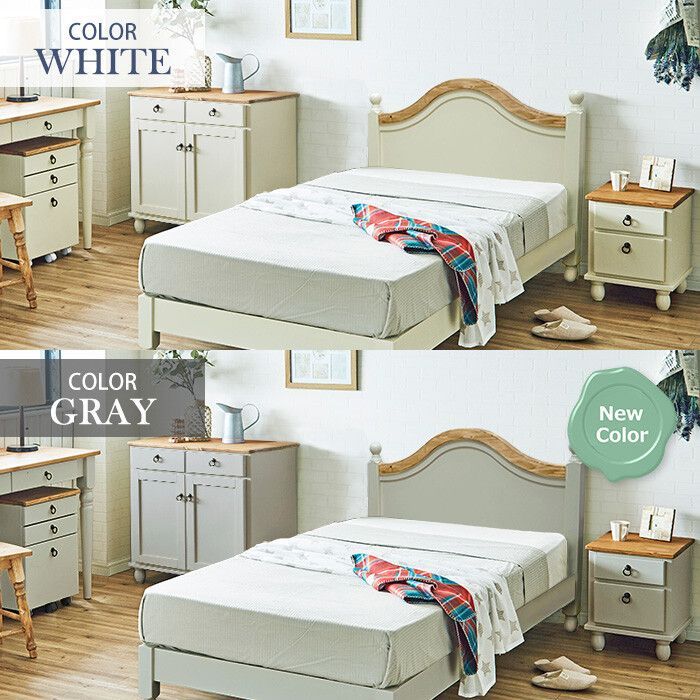 カントリースタイル ベッドフレーム グレー シングル ベッド フレーム シングル すのこ スノコ カントリー カントリー調 NEXPOTALLINN_EU