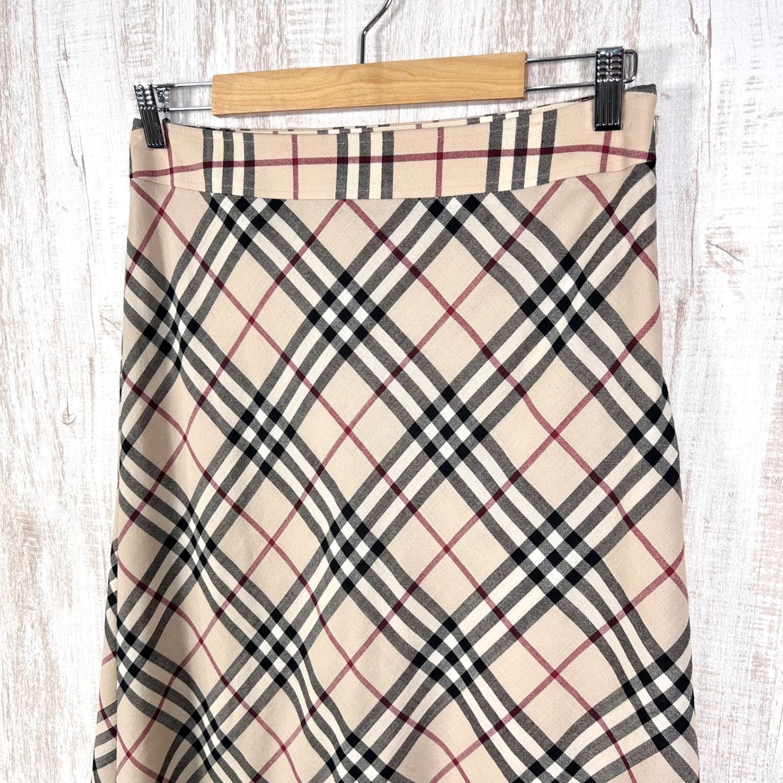 BURBERRY LONDON バーバリーロンドン ノバチェック ウール フレア
