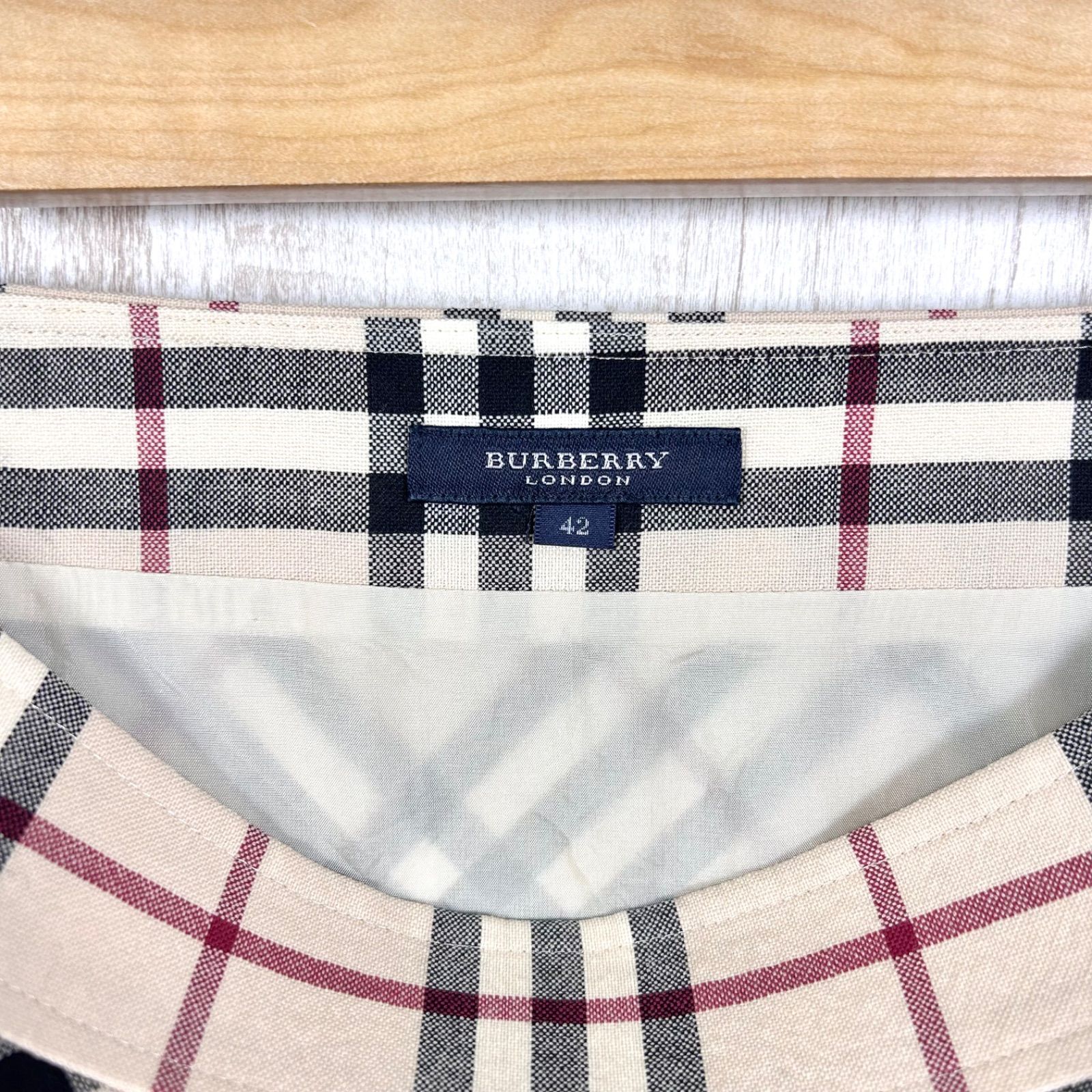 BURBERRY LONDON バーバリーロンドン ノバチェック ウール フレア