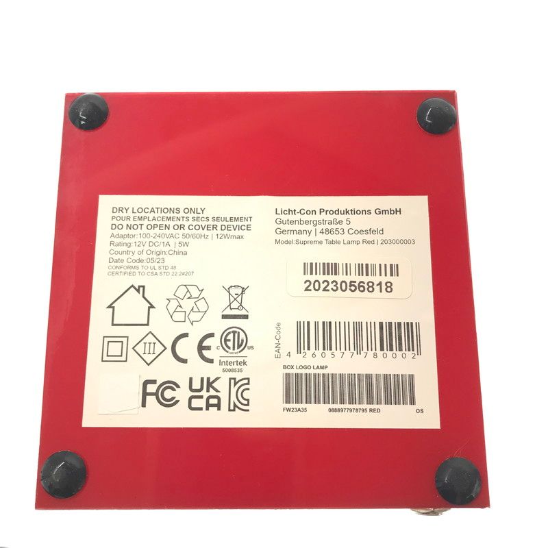 中古品】 SUPREME シュプリーム 23FW BOX LOGO LAMP ボックス ロゴ