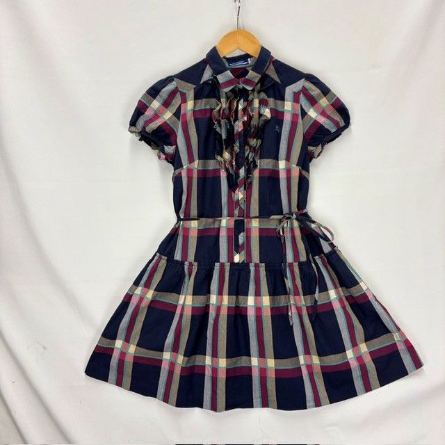 BURBERRY　バーバリー　ワンピース チェック　ティアード　フリル　美品 Burberry BLUE LABEL VINTAGE チェック フリル ティアード ワンピース