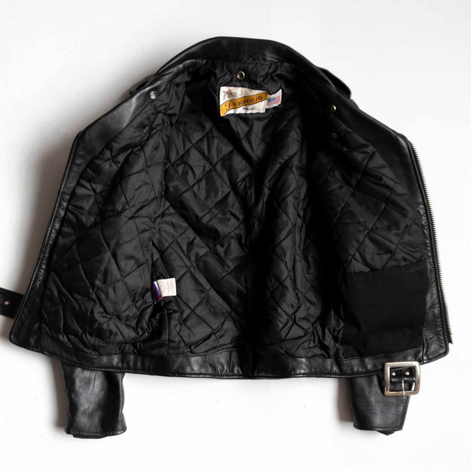 雰囲気抜群】SCHOTT【618/ダブルライダース ジャケット】34 レザー