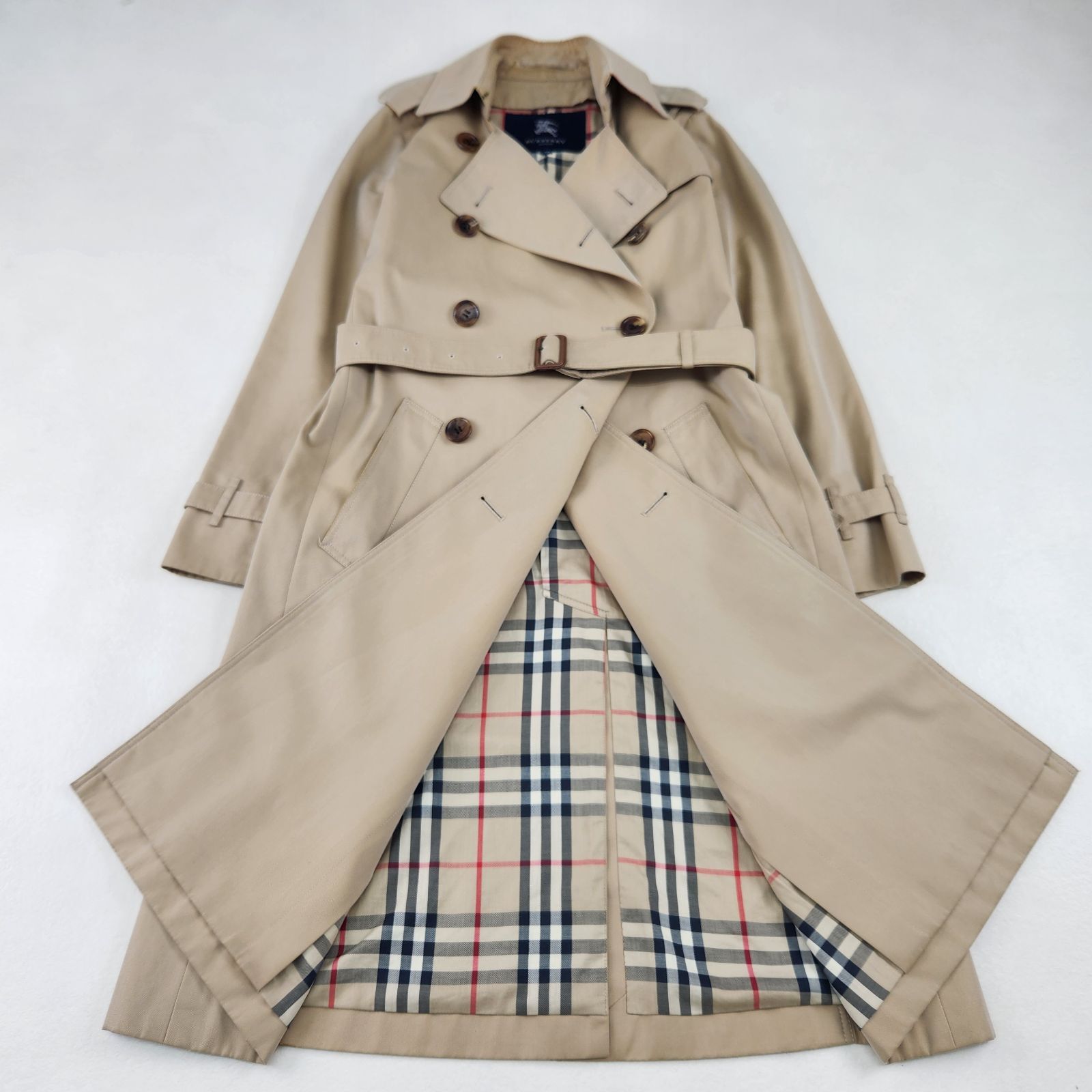 バーバリーロンドン トレンチコート ノバチェック ライナー ハニーベージュ38 BURBERRY LONDON トレンチコート バーバリーロンドン ロング丈 ハニー
