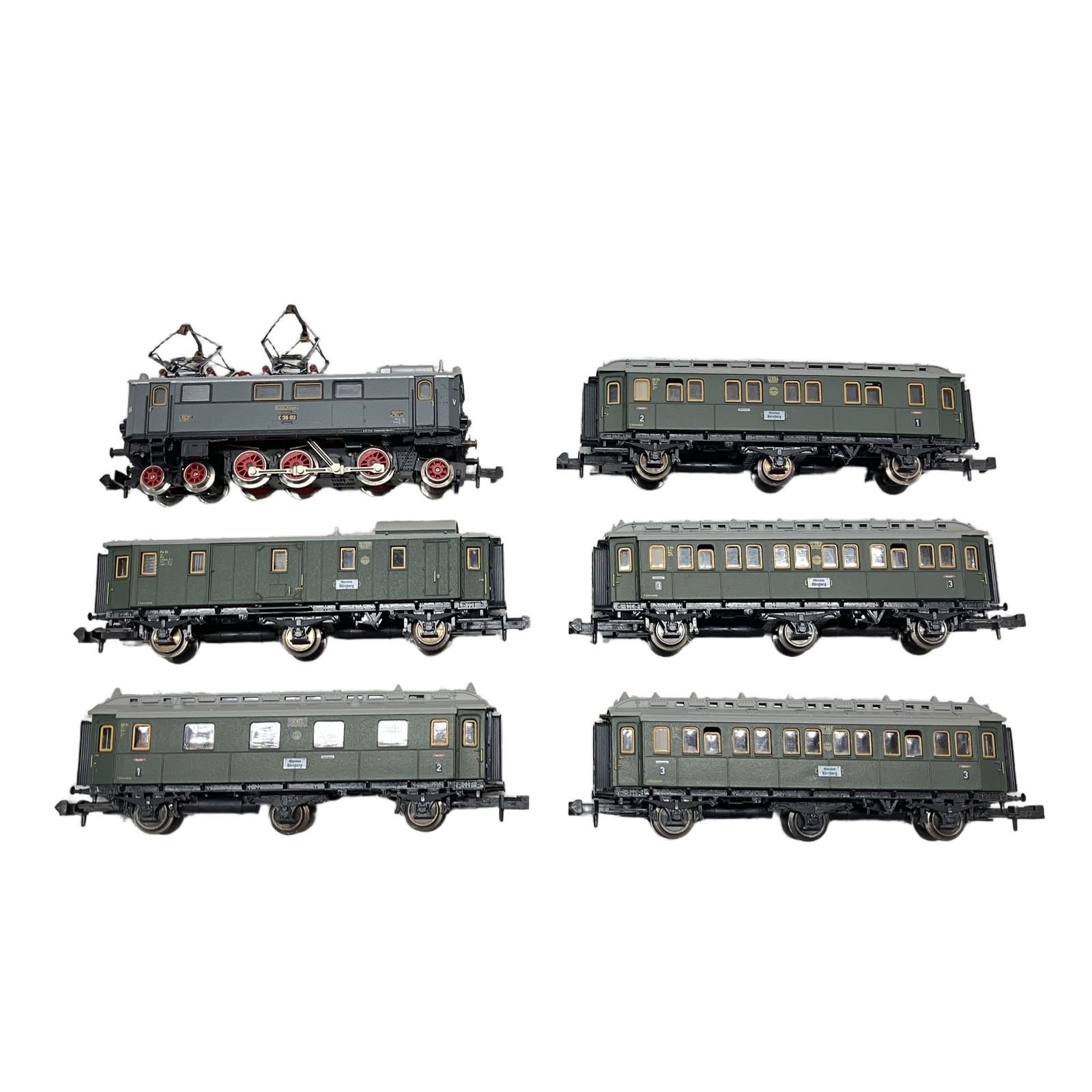 MINITRIX 鉄道模型客車 3両セット 13187 13188 13189 Minitrix 1018 ミニトリックス ドイツ帝国鉄道 BR E 36.02 電気機関車