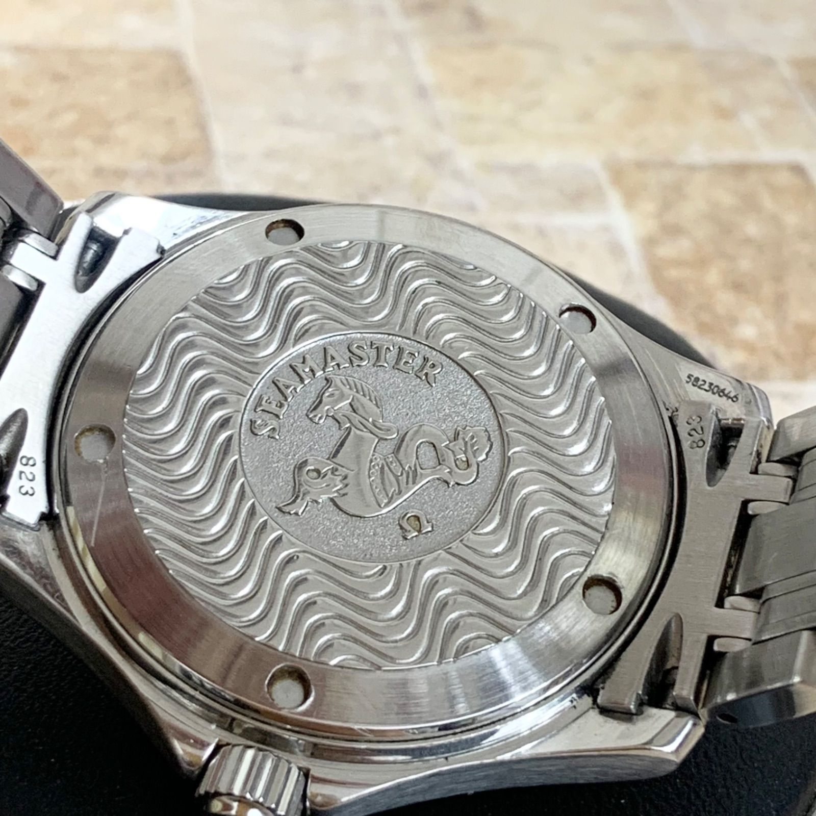 OMEGA】 シーマスター 120m クォーツ 防水 ブルー 文字盤 美 オメガ