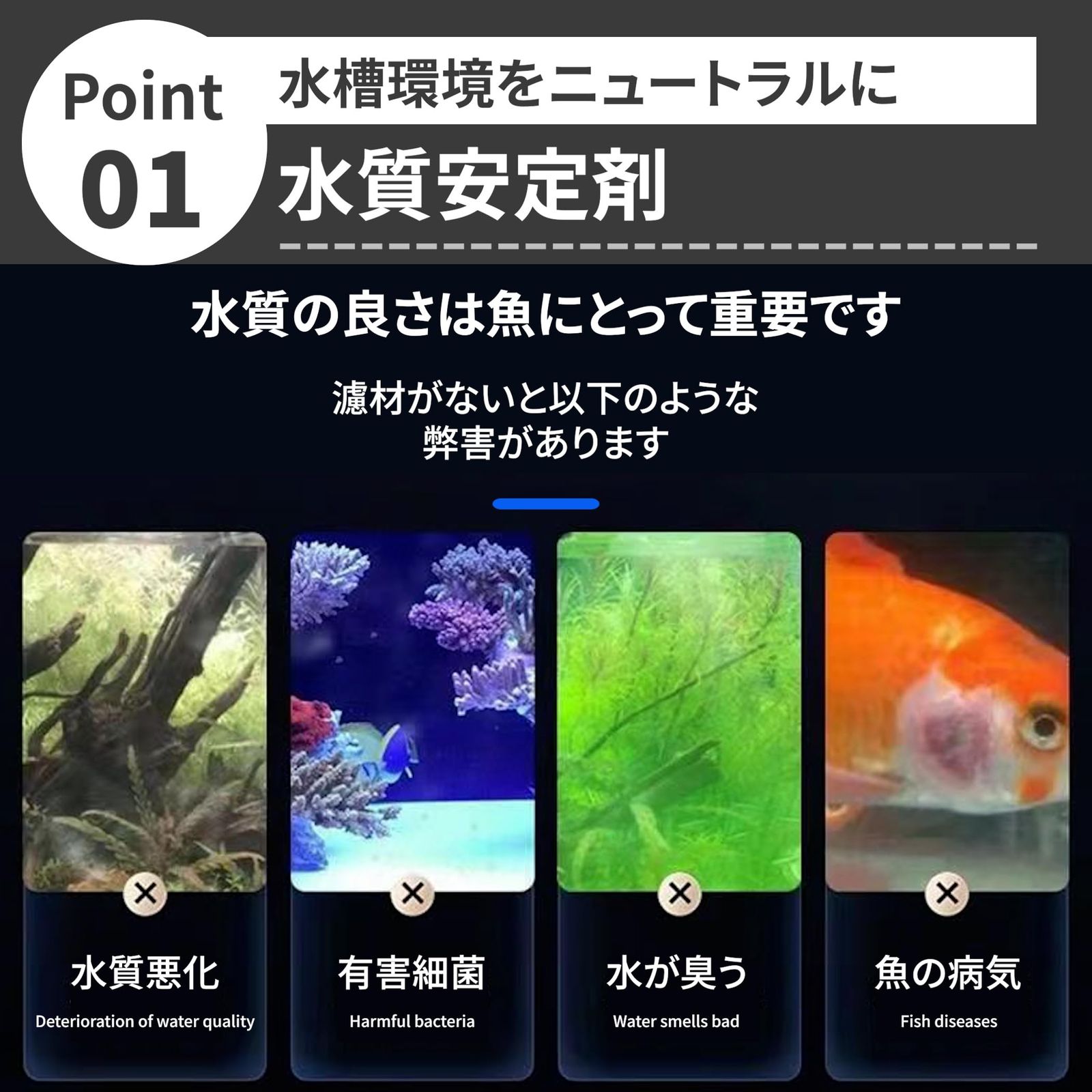 Lezalic 水槽 ろ材 20本セット 濾過材 フィルター 角棒 淡水 海水 浄化